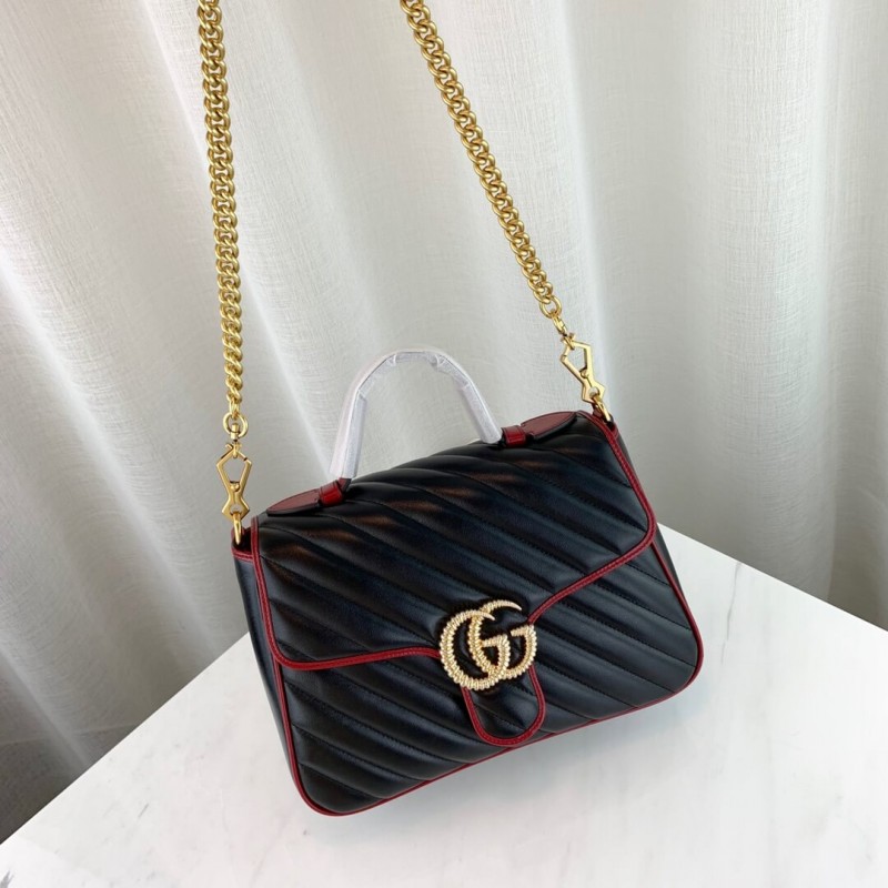 Replica Gucci Gg Marmont Small Top Handle Bag 498110 Black