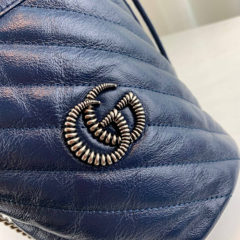 Replica Gucci Gg Marmont Mini Bucket Bag 573817 Blue