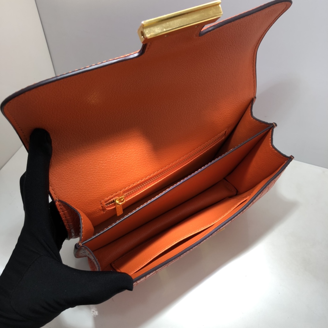 Replica Hermes Constance Crocodile Leather Pattern Cross Body Bag