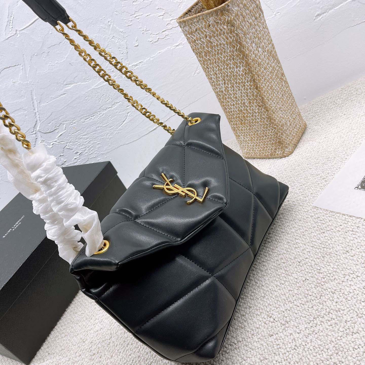 Replica Ysl Puffer Small Bag- Black/White