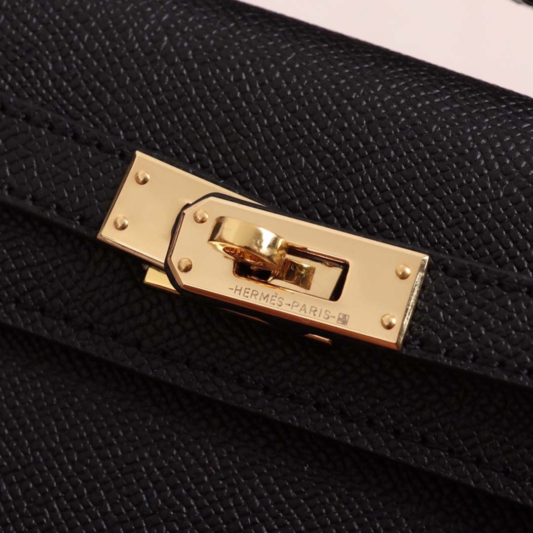 Replica Hermes Aaa-Kelly Cut Pochette Black/Brown/Blue