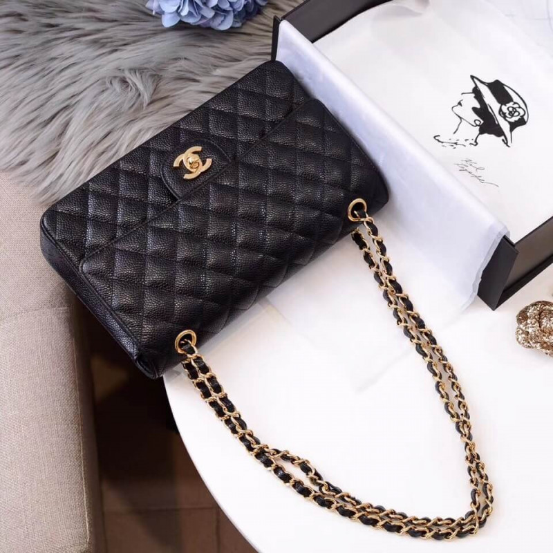 Replica Chanel Caviar Calfskin Classic Flap Bag A01112 Black