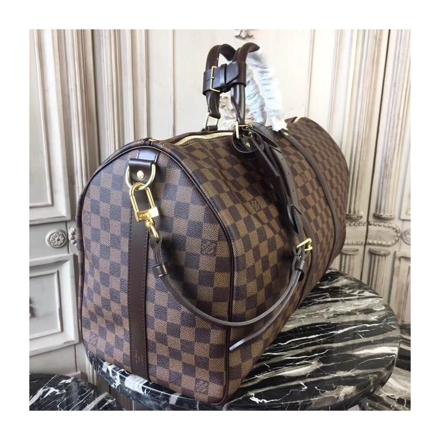 Replica Louis Vuitton Damier Ebene Canvas Keepall Bandouliere 50 N41427