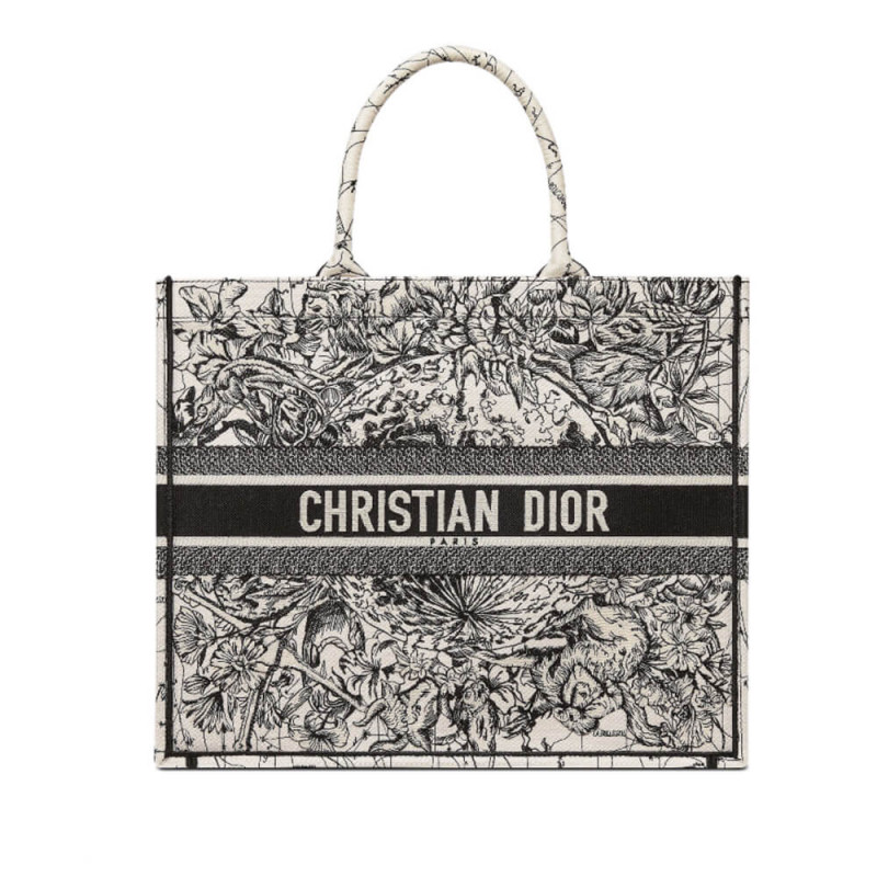 Replica Dior Book Tote In Latte Multicolor Zodiac Embroidery M1286