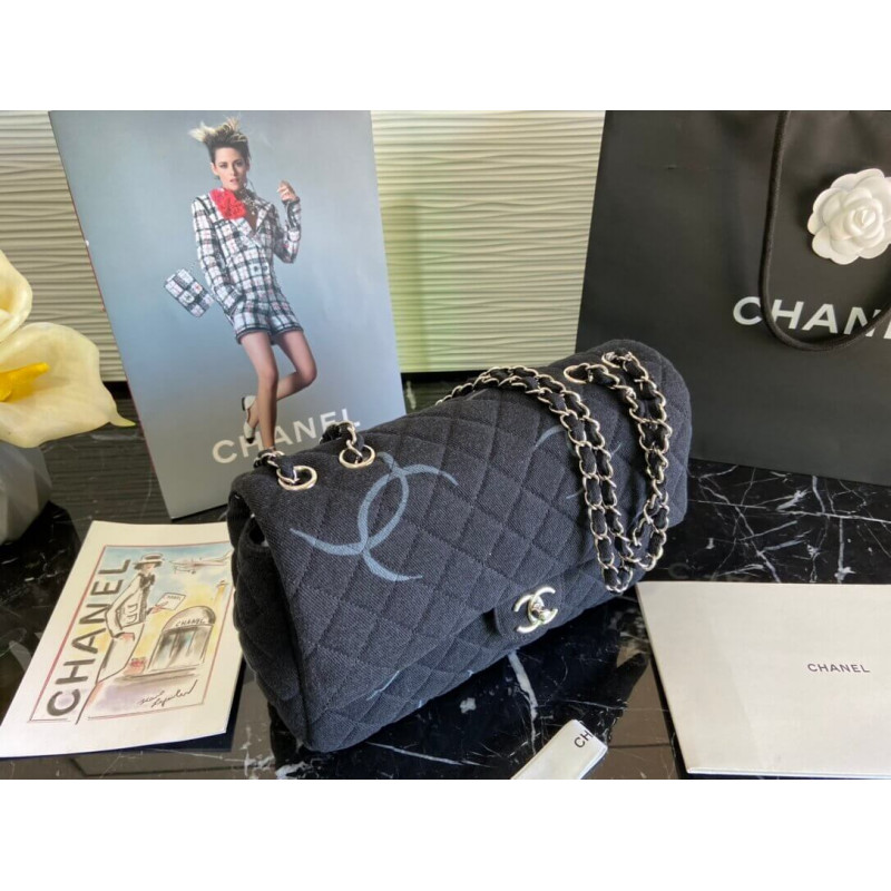 Replica Chanel Denim Classic Flap Jumbo Large Bag As2072