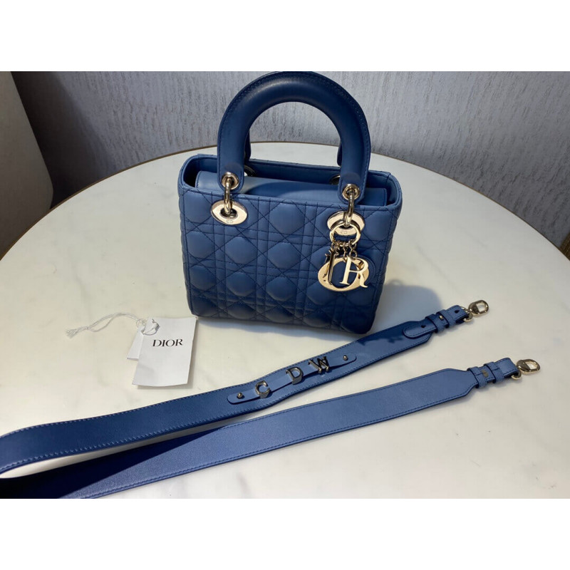 Replica Lady Dior My Abcdior Bag In Indigo Blue Gradient Cannage Lambskin M0538