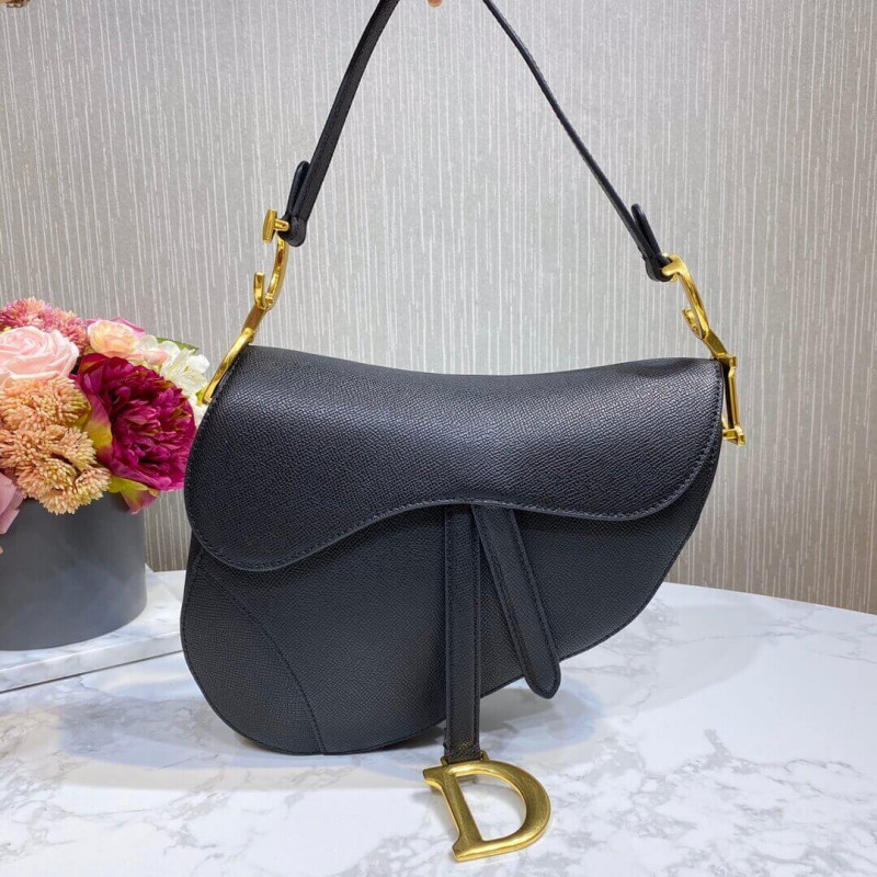 Replica Christian Dior Saddle Bag In Grained Calfskin M0446