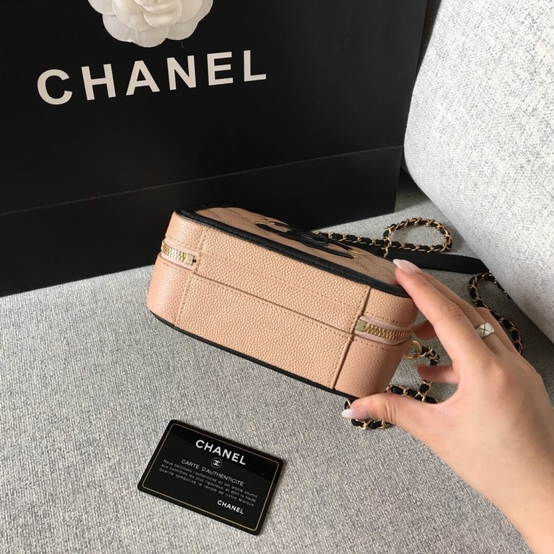 Replica Chanel Quilted Caviar Small Vanity Case A93342