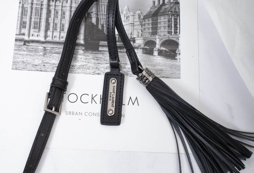 Replica Ysl Lou Camera Bag In Quilted Leather- Black/Silver