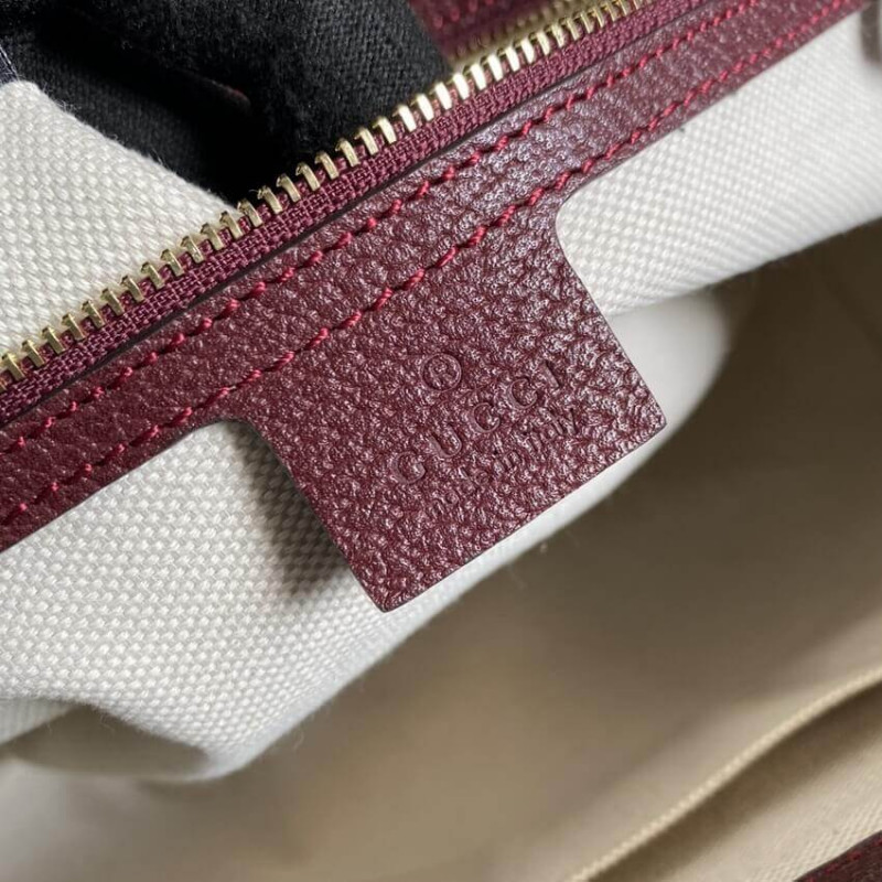 Replica Gucci Ophidia Medium Tote With Web In Burgundy Gg Canvas 631685