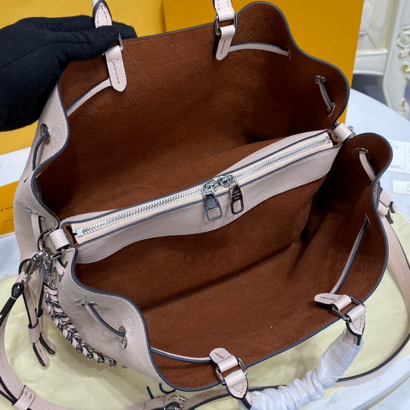 Replica Louis Vuitton Mahina Calf Leather Bella Tote M59203 Cream