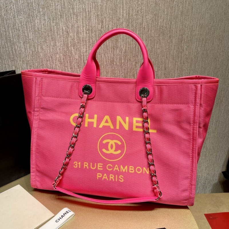 Replica Chanel 21S Deauville Peachblow Yellow Large Shopping Bag A66941