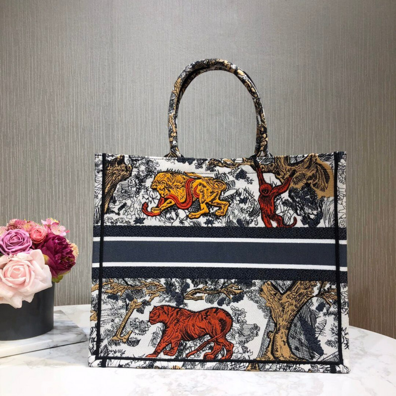 Replica Christian Dior Book Tote Multicolor Toile De Jouy Bag M1286