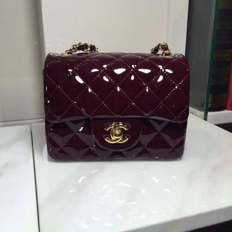 Replica Chanel Pantent Leather 17Cm Classic Flap Bag 1115