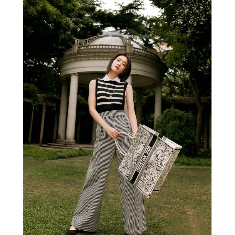 Replica Dior Book Tote Latte Multicolor Dior Zodiac Embroidery M1286