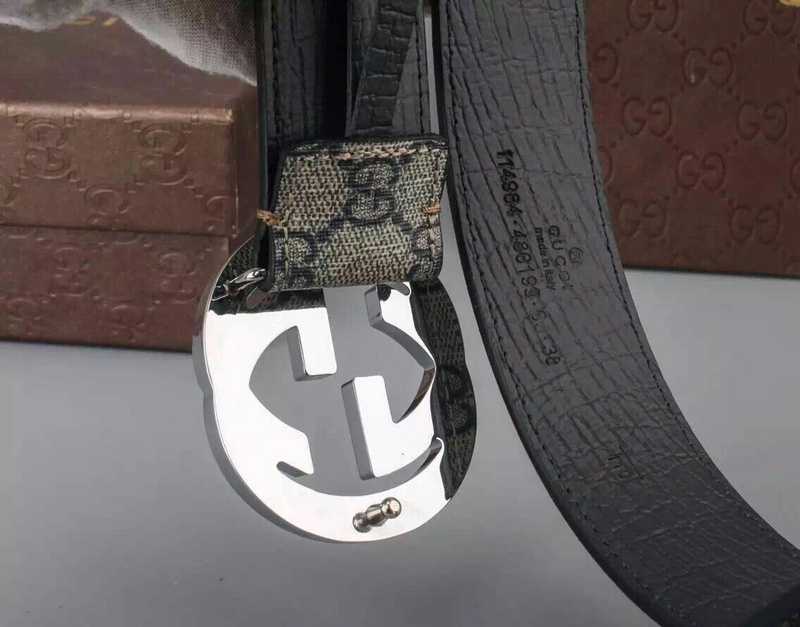 Replica Gucci Belt 400360- Silver Buckle 38Mm