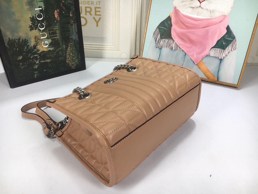 Replica Gucci Marmont Small Tote Bag- Brown/Gray/White