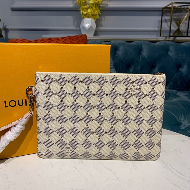 Replica Louis Vuitton Damier Azur Canvas Zipped Pochette N67500