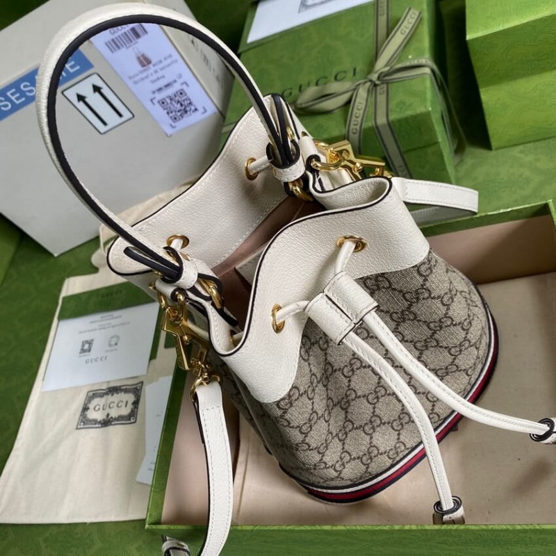 Replica Gucci Ophidia Small Gg Bucket Bag 550621 White