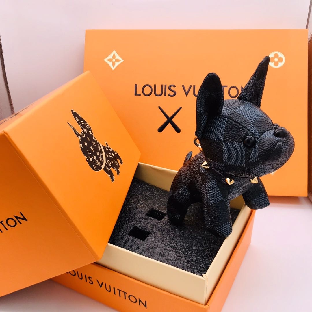 Replica Louis Vuitton Cute French Bulldog Bag Charm And Key Holder