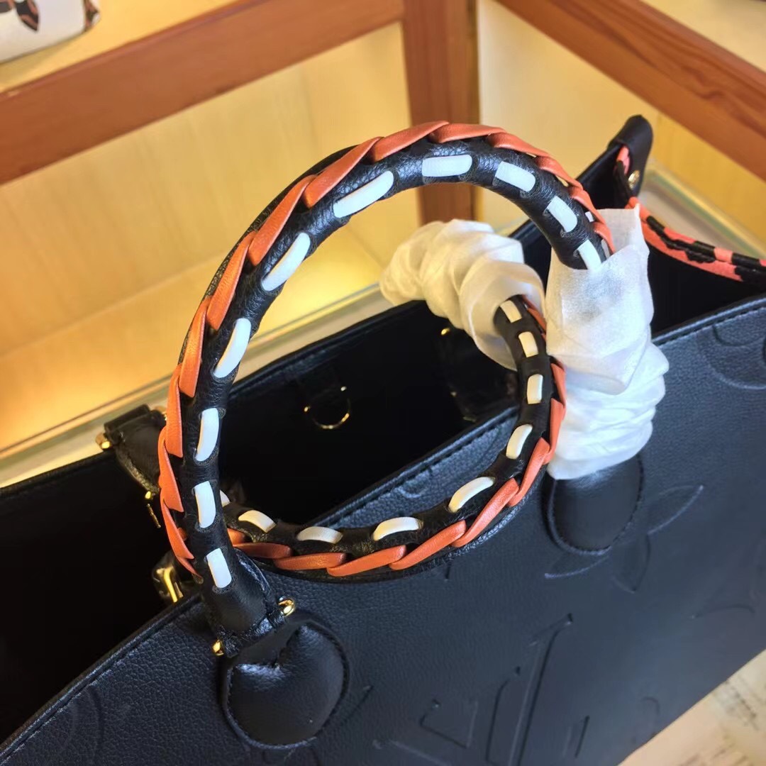 Replica Louis Vuitton Leopard-Print Sides Onthego Black/Brown