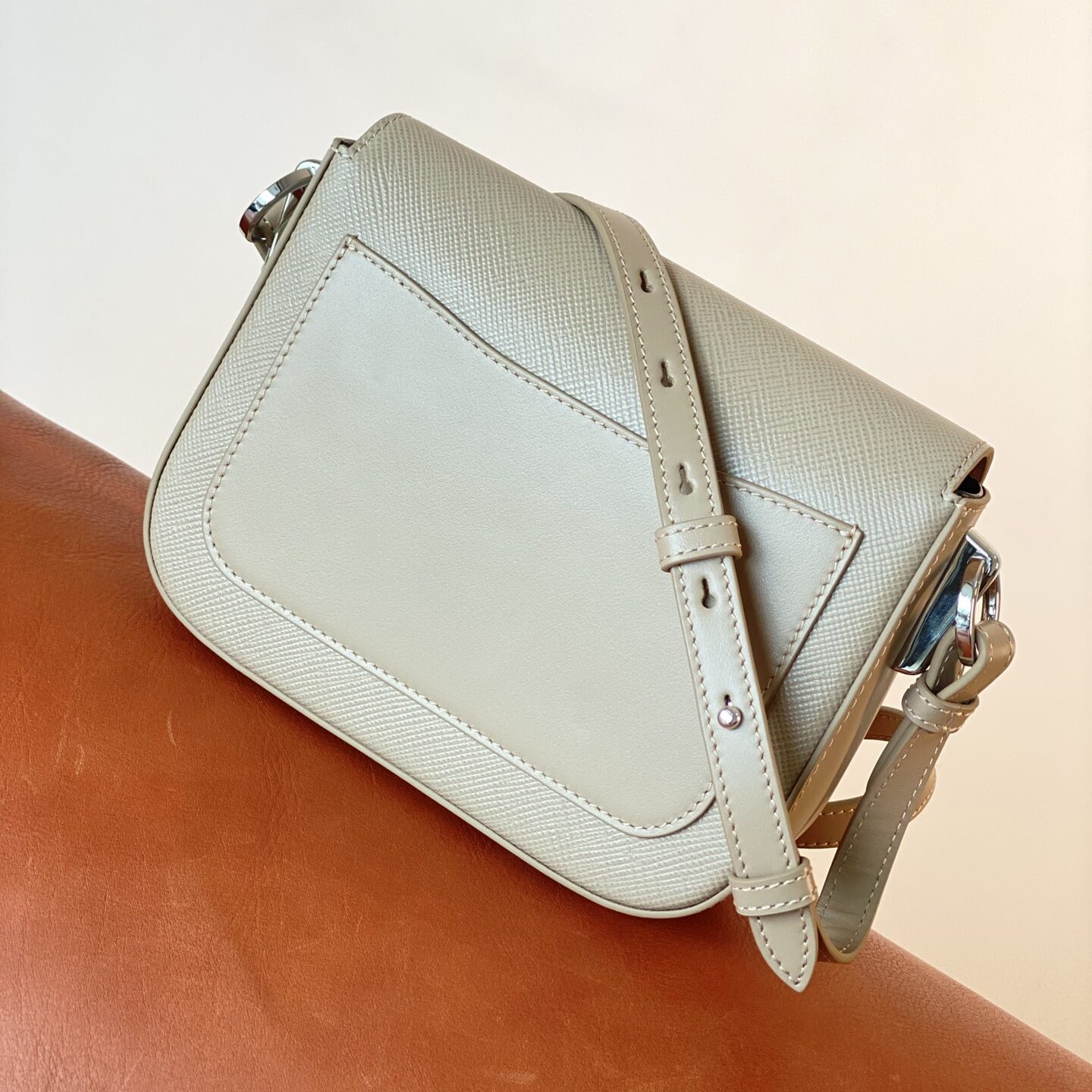 Replica Prada Saffiano Leather Identity Shoulder Bag
