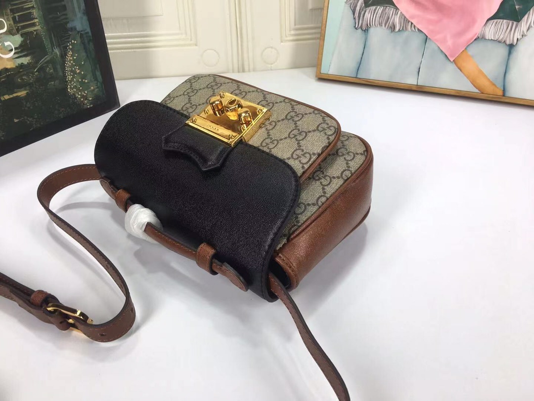 Replica Gucci Padlock Mini Bag Black/White