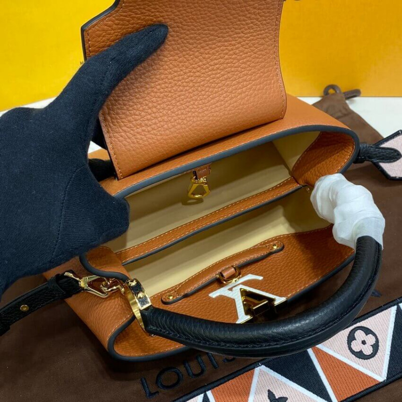 Replica Louis Vuitton Capucines Bb M59266 Gold/Noir