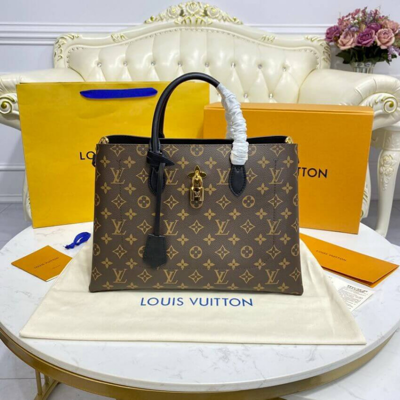 Replica Louis Vuitton Monogram Canvas Flower Tote M43550 Black