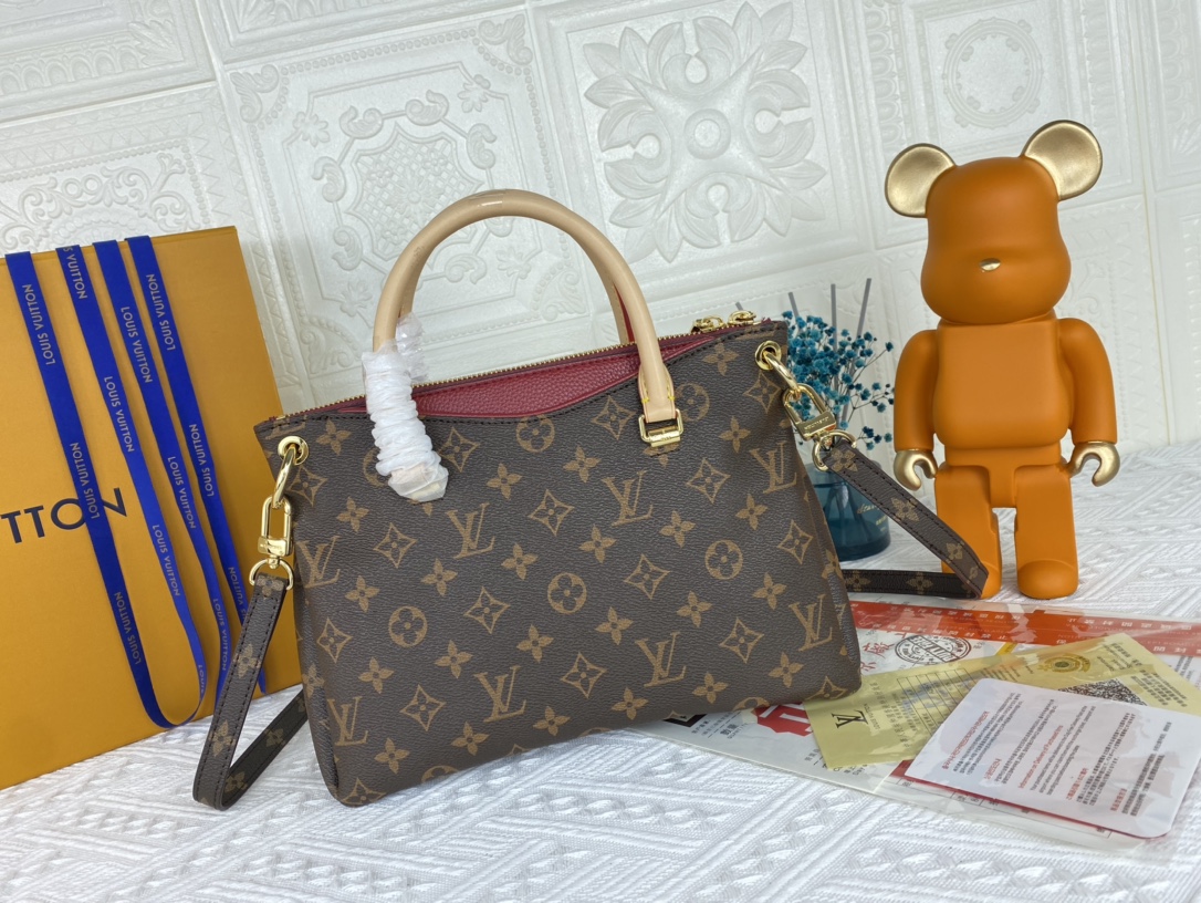 Replica Louis Vuitton Pallas Bb Black/Red/Pink