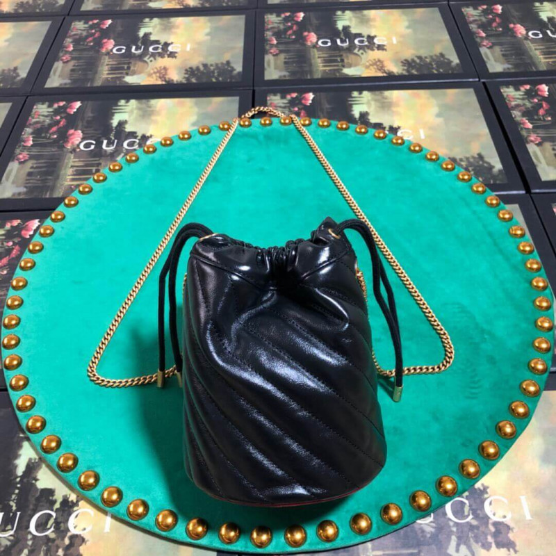 Replica Gucci Gg Marmont Mini Bucket Bag 575163 Black
