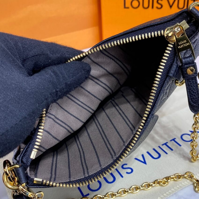 Replica Louis Vuitton Monogram Empreinte Easy Pouch On Strap M80349 Black