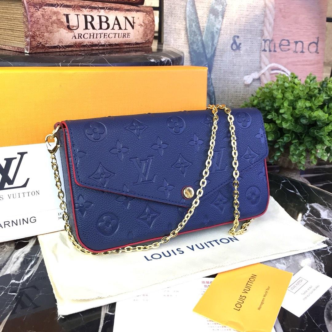 Replica Louis Vuitton Felicie Pochette Black/Blue/Red