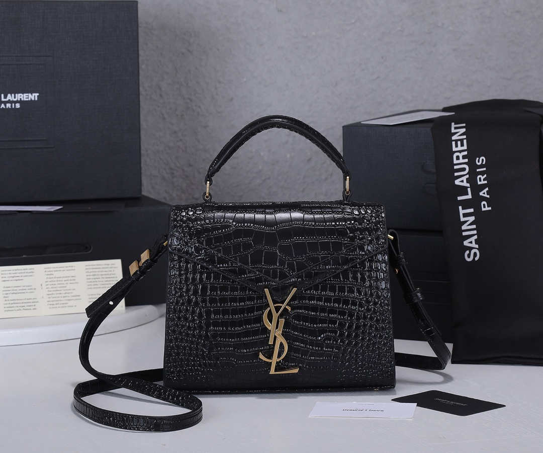 Replica Ysl Cassandra Crocodile Leather Mini Top Handle Bag