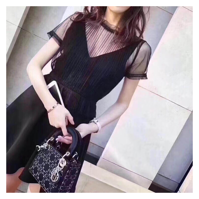 Replica Christian Dior Rhinestones Mini Lady Dior Bag M0500