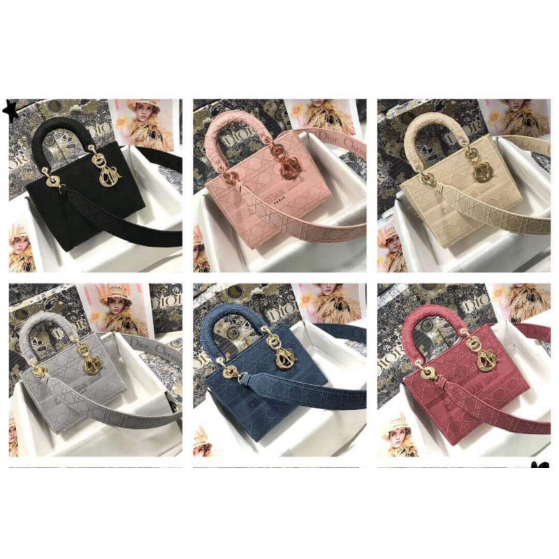 Replica Dior Medium Lady D-Lite Cannage Embroidery M0565