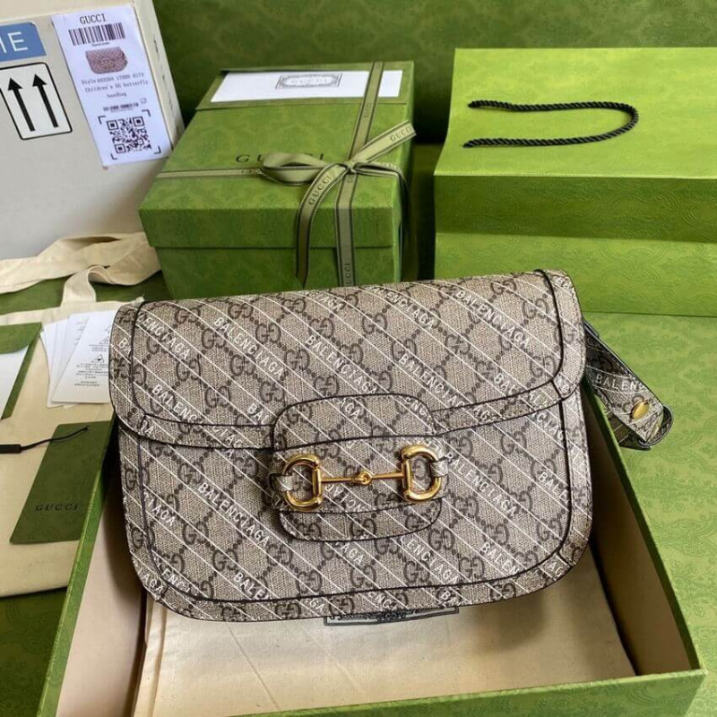 Replica Gucci X Balenciaga Horsebit 1955 Shoulder Bag 602204