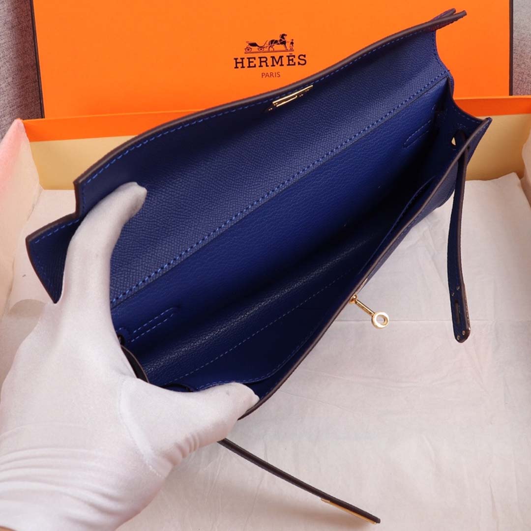 Replica Hermes Aaa-Kelly Cut Pochette Black/Brown/Blue