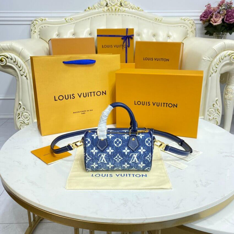 Replica Louis Vuitton Monogram Jacquard Denim Nano Speedy M81168 M81213
