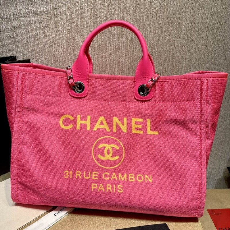 Replica Chanel 21S Deauville Peachblow Yellow Large Shopping Bag A66941