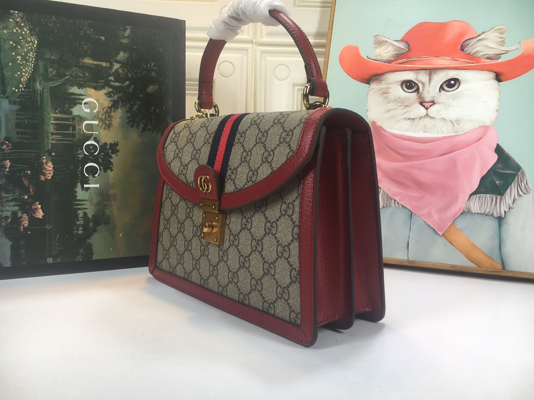 Replica Gucci Ophidia Small Top Handle Bag With Web 651055