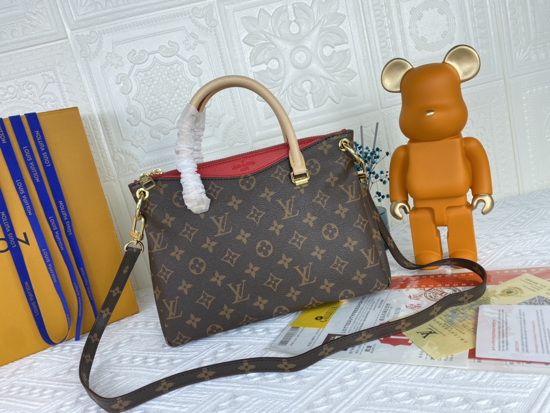 Replica Louis Vuitton Pallas Bb Black/Red/Pink