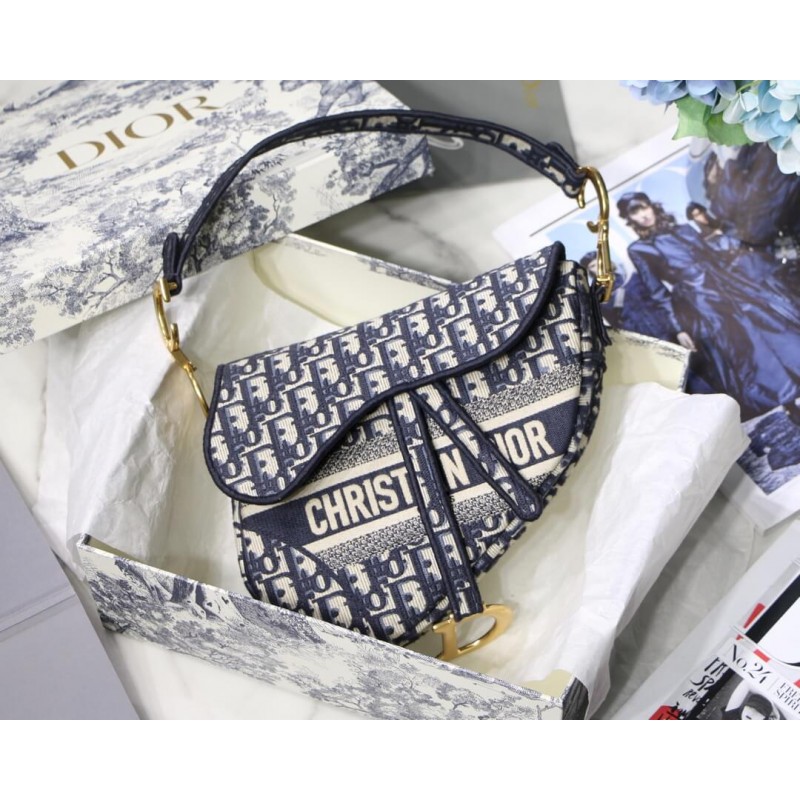 Replica Christian Dior Saddle Denim Canvas Bag M0446