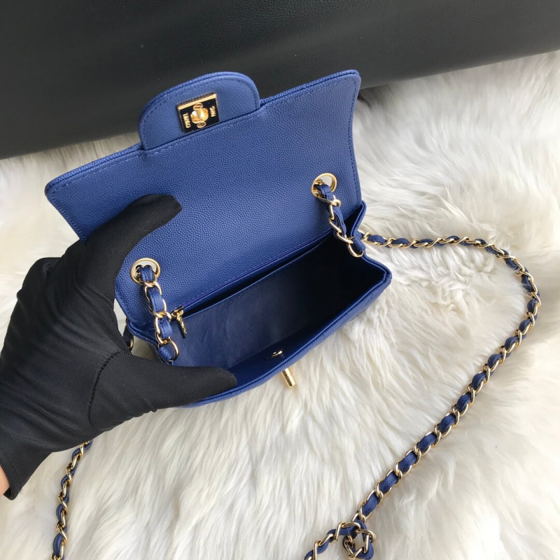 Replica Chanel Chevron Caviar Leathe 17Cm Classic Flap Bag 1115