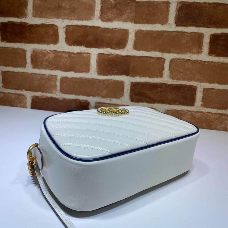 Replica Gucci Gg Marmont Small Shoulder Bag 447632 White