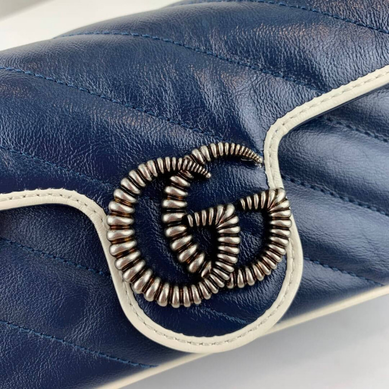 Replica Gucci Gg Marmont Super Mini Bag 574969 Blue