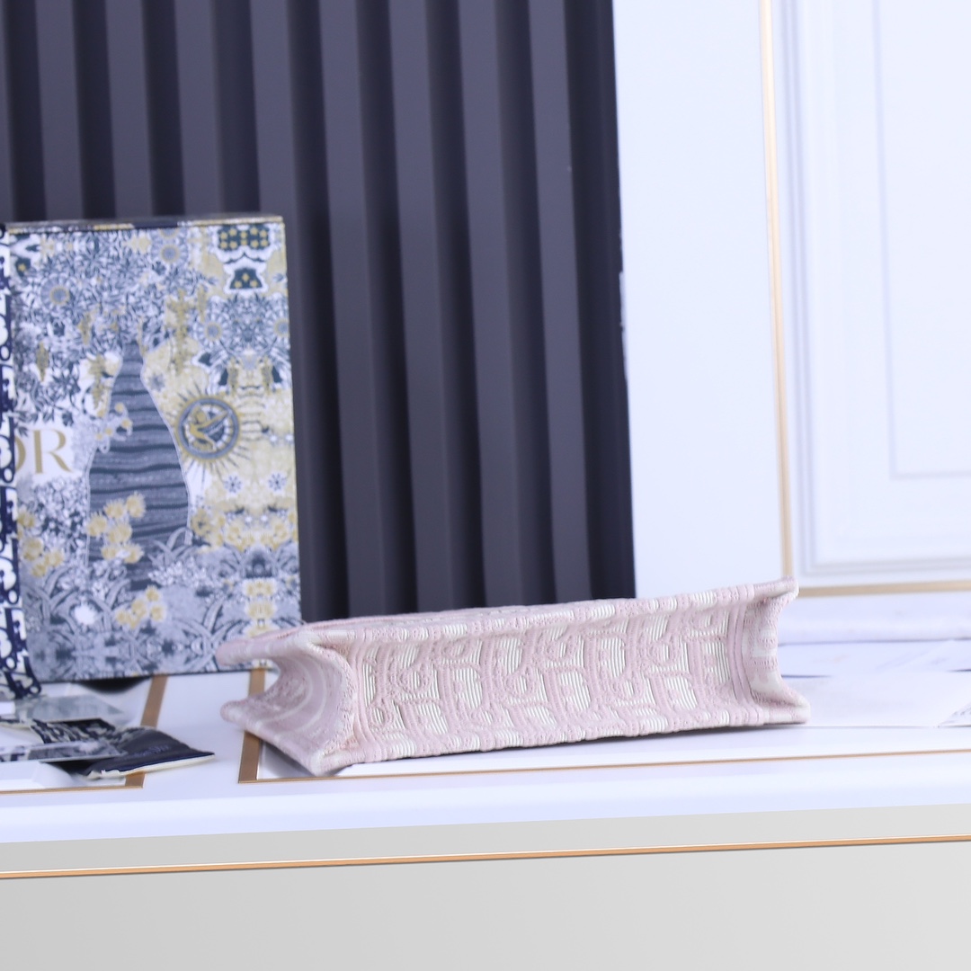 Replica Dior Oblique Embroidery Mini Book Tote