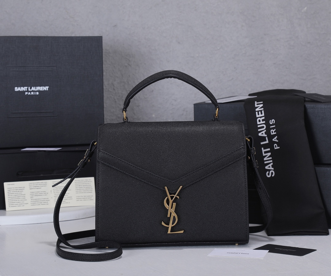 Replica Ysl Cassandra Medium Top Handle Bag- Black/Beige