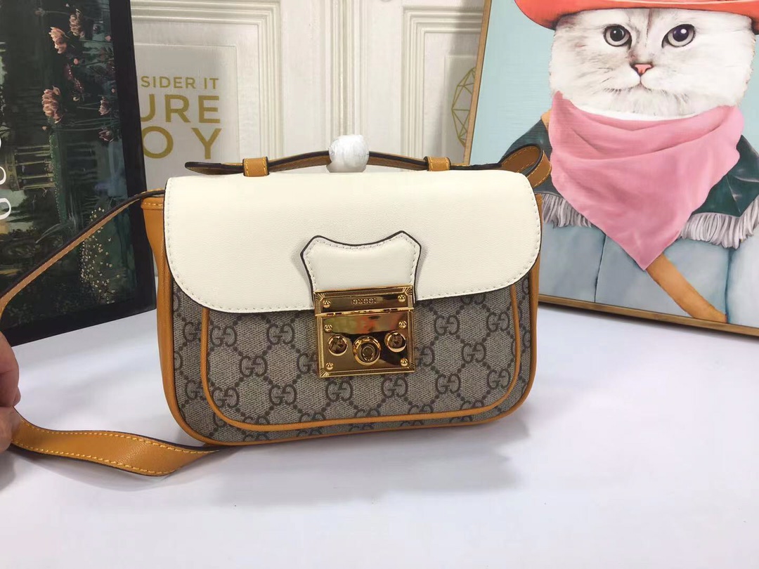 Replica Gucci Padlock Mini Bag Black/White