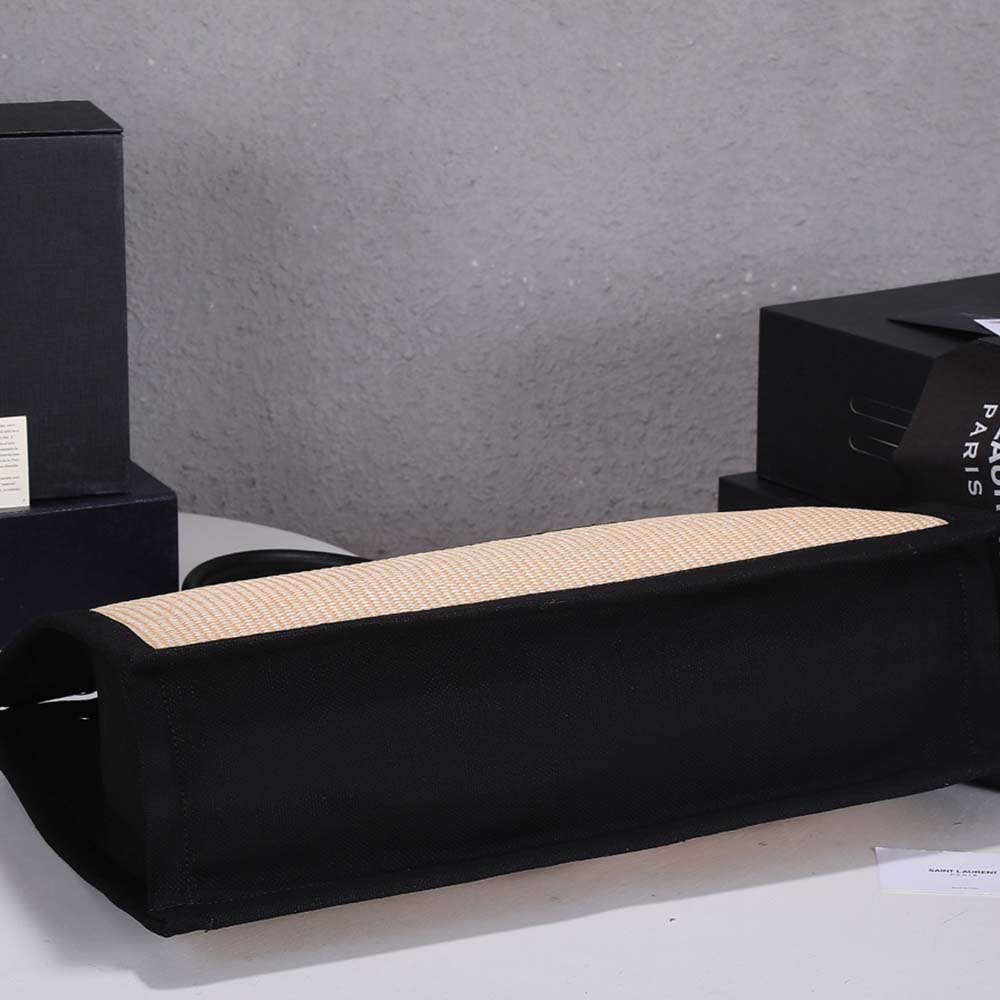 Replica Ysl Rive Gauche Tote Bag In Linen And Leather 2149